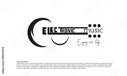 electronic music guitar logo design