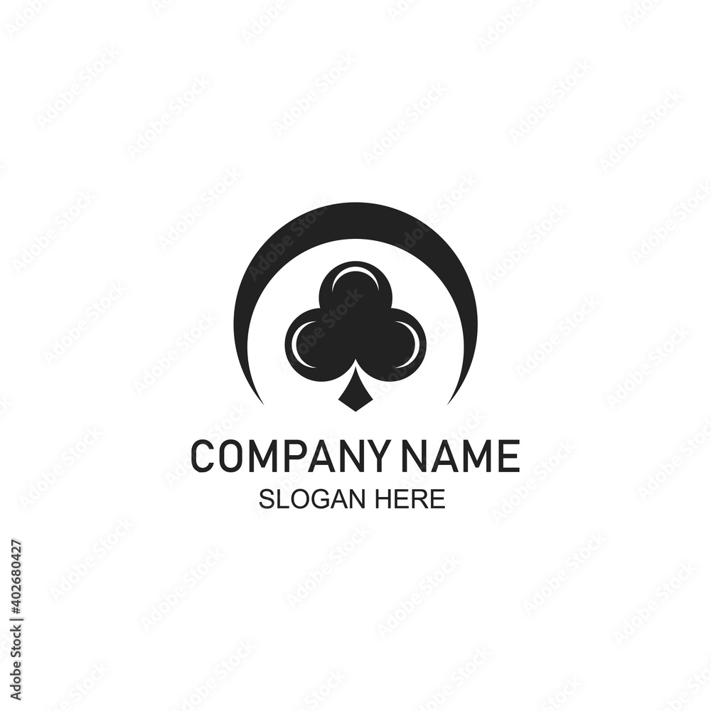 poker logo creative illustration circle template design vector