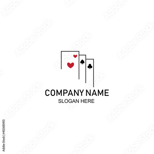 Poker logo illustration card design template vector