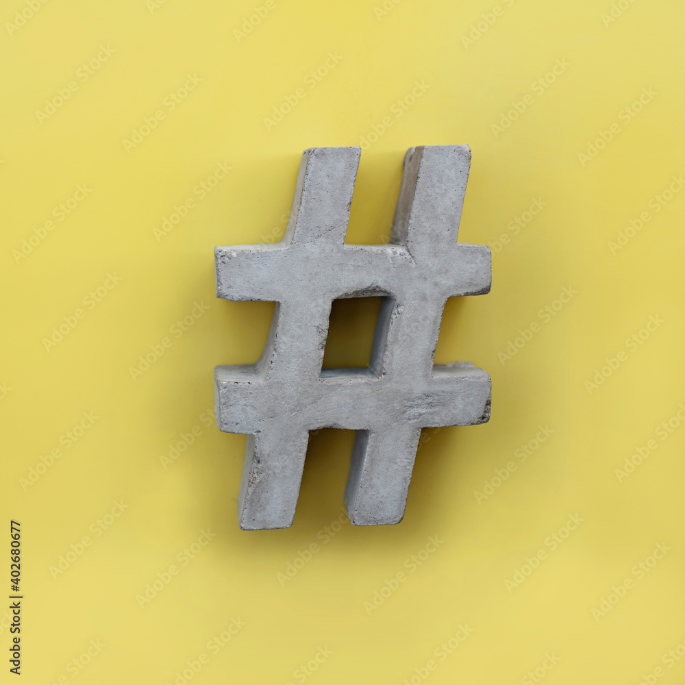 Obraz premium #-Hashtag aus Beton