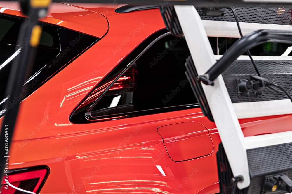 IR curring and heating car after applying ceramic coating on car. IR curring and heating car after applying ceramic coating on car.