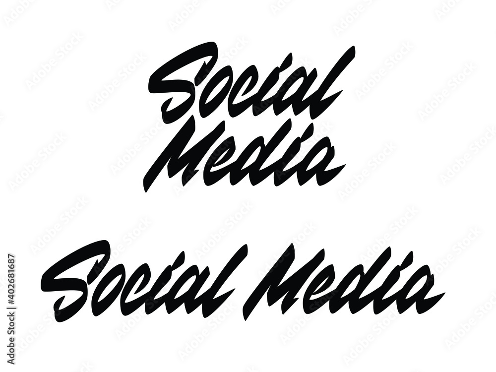 Social Media vector lettering design element Social Media vector lettering design element