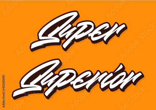 Super and Superior vector lettering script