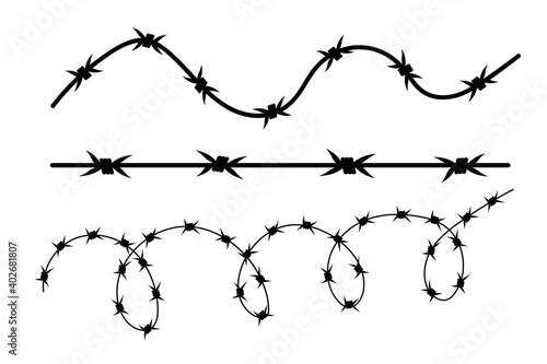 Vector illustration on barbed wire