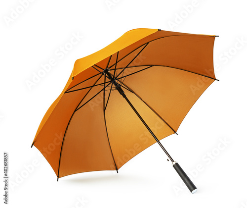 orange umbrella on white background