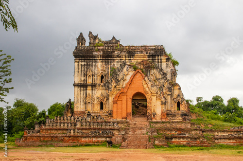 Temple ruins in the old royal city of Inwa Ava near Mandalay Myanmar Burma Southeast Asia
