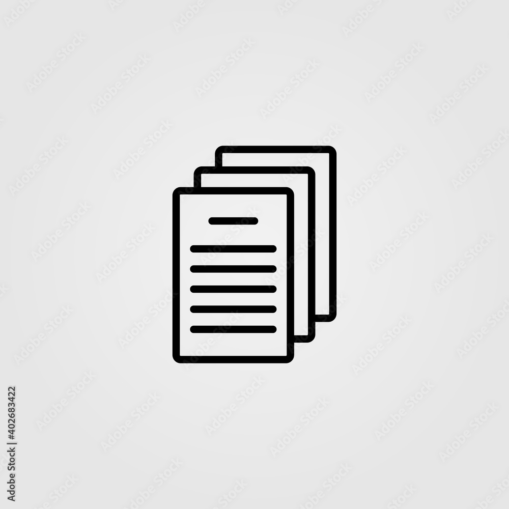 Documents icon in line design style. Documents icon in line design style.