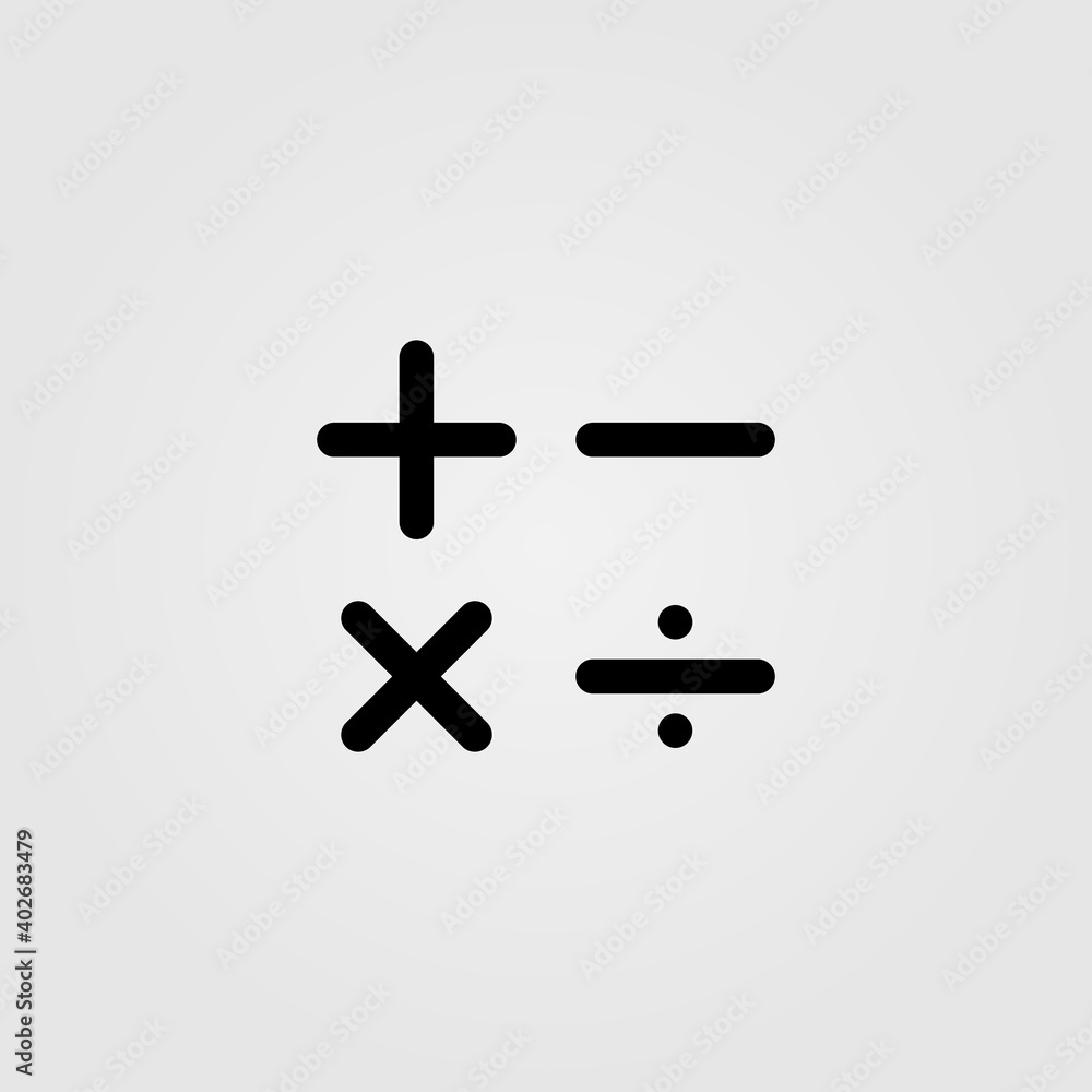 Basic mathematical operations icon. Calculator sign. Basic mathematical operations icon. Calculator sign.