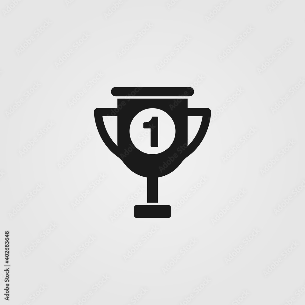 Champions cup icon. First place, winner award, trophy icon. Champions cup icon. First place, winner award, trophy icon.