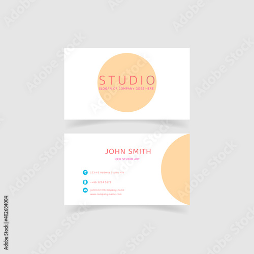 Wallpaper Mural minimalism and clean business card template. color pastels composition. contact card for company. vector illustration. Torontodigital.ca