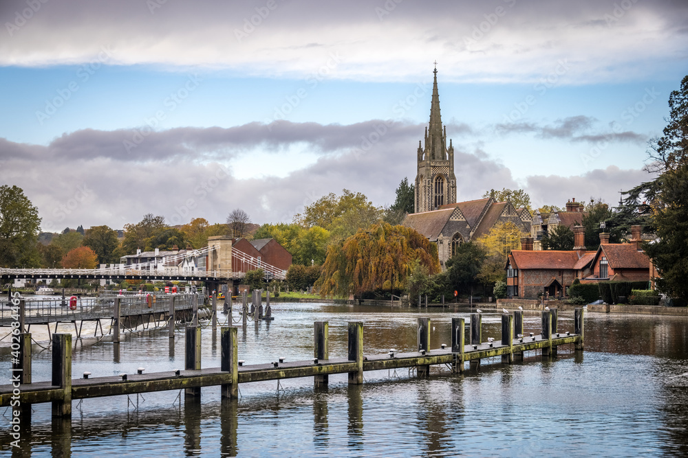 View of Marlow and the River Thames, England View of Marlow and the River Thames, England