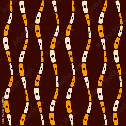 Abstract seamless pattern. Organic shapes. Regularly repeating structure of natural forms. Stylish texture. Smooth shapes. Vector brown, yellow and beige color background.