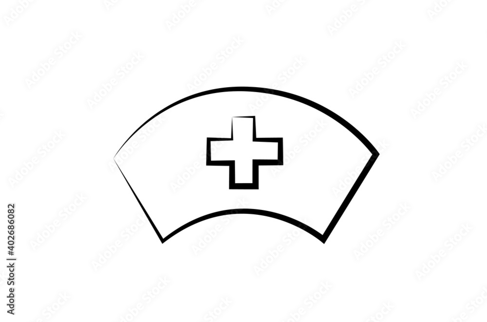 Obraz premium Nurse cap and icon. Vector illustration