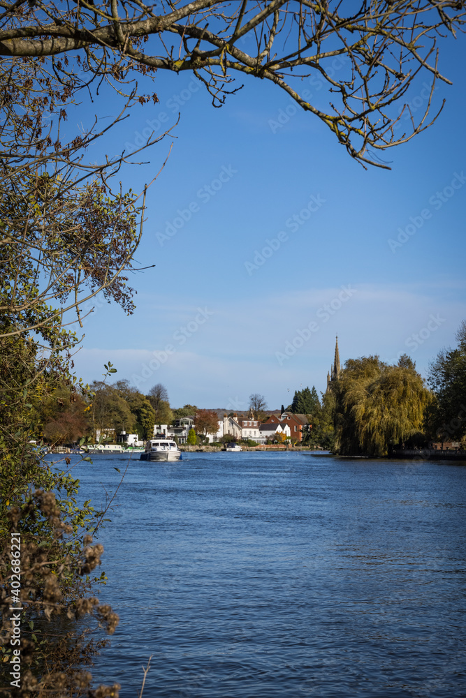 English country village on the River Thames