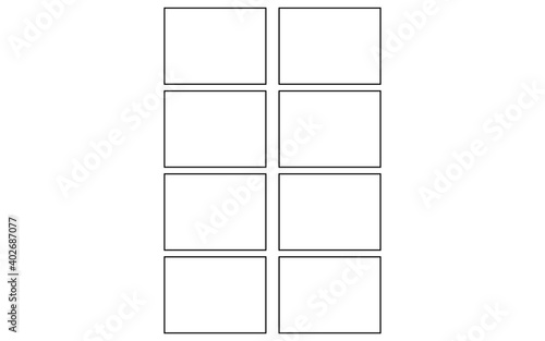 日本の漫画の4コマテンプレート、タイトル枠なし