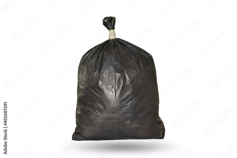 Close up Black garbage bag isolated on white background with clipping path. Close up Black garbage bag isolated on white background with clipping path.