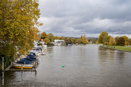 Boats on the river at Henley-on-Thames, England photo