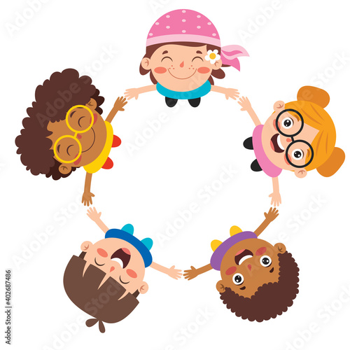 Happy Multi Ethnic Kids Playing Together