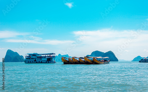 Thailand , canoe and blues skyes 