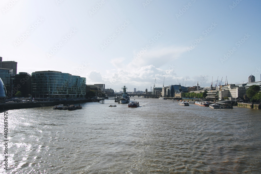 view of the River Thames in London on a sunny day