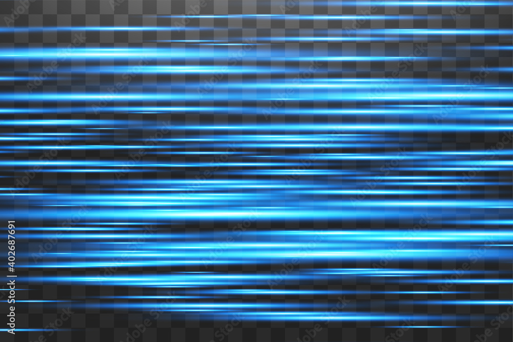 Fototapeta premium Luminous blue abstract sparkling lined background. Premium