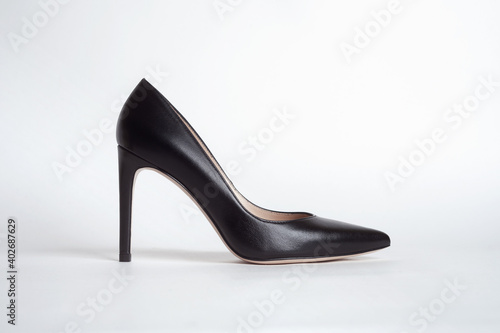 Fotografie, Obraz Black high heels on white background