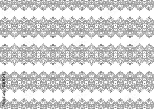 horizontal decorative stripes. black and white seamless pattern. linear ornament. tile. border, frame. lace. template, coloring, embroidery.