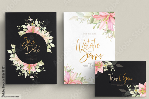 floral wedding card set 