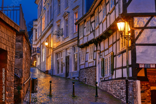 Historische Gasse und Fassaden in der Altstadt von Velbert Langenberg photo