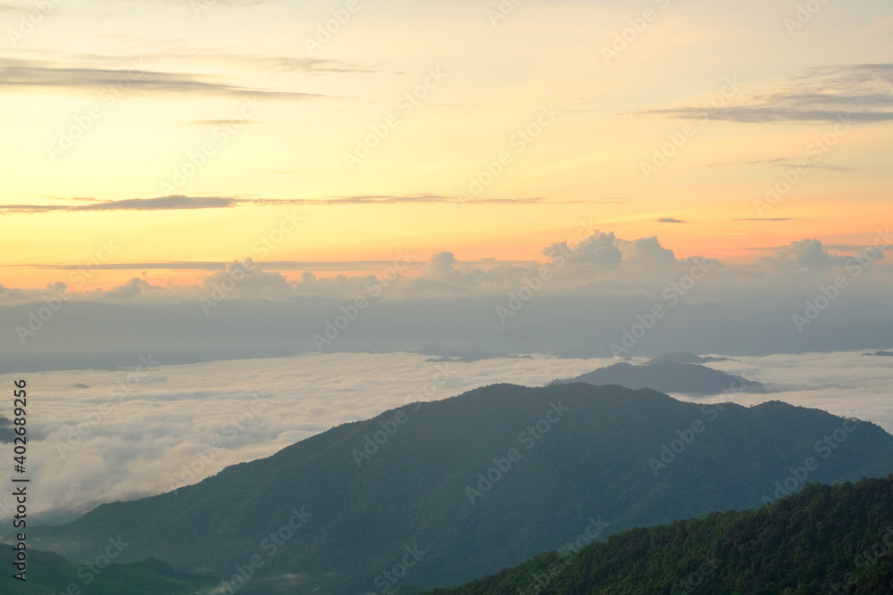 sunrise over the mountains