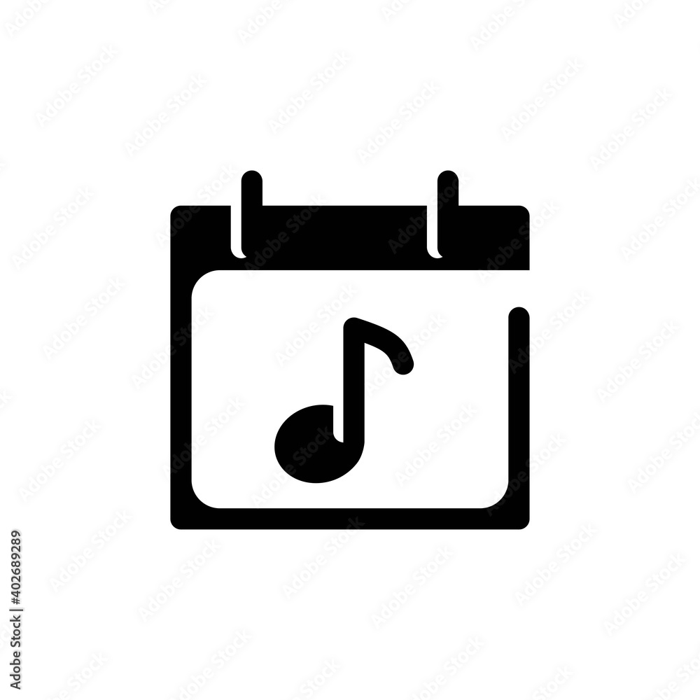Concert glyph line Icon. calendar and date vector illustration on white background Concert glyph line Icon. calendar and date vector illustration on white background