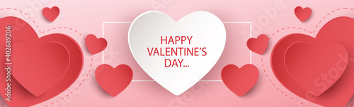 happy valentine's day banner design.  vector illustration