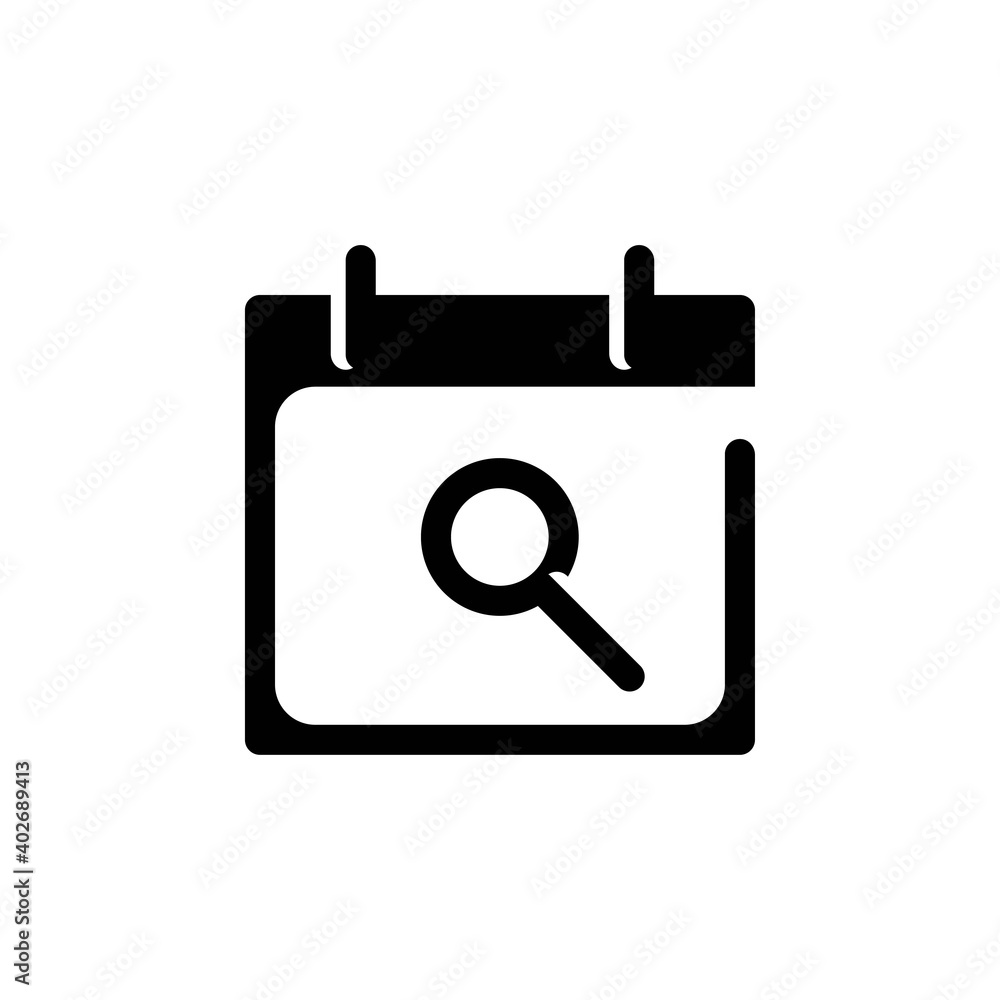 Search glyph line Icon. calendar and date vector illustration on white background Search glyph line Icon. calendar and date vector illustration on white background