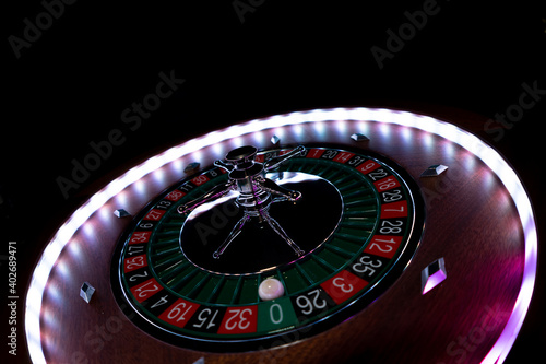 Roulette table close up at the Casino