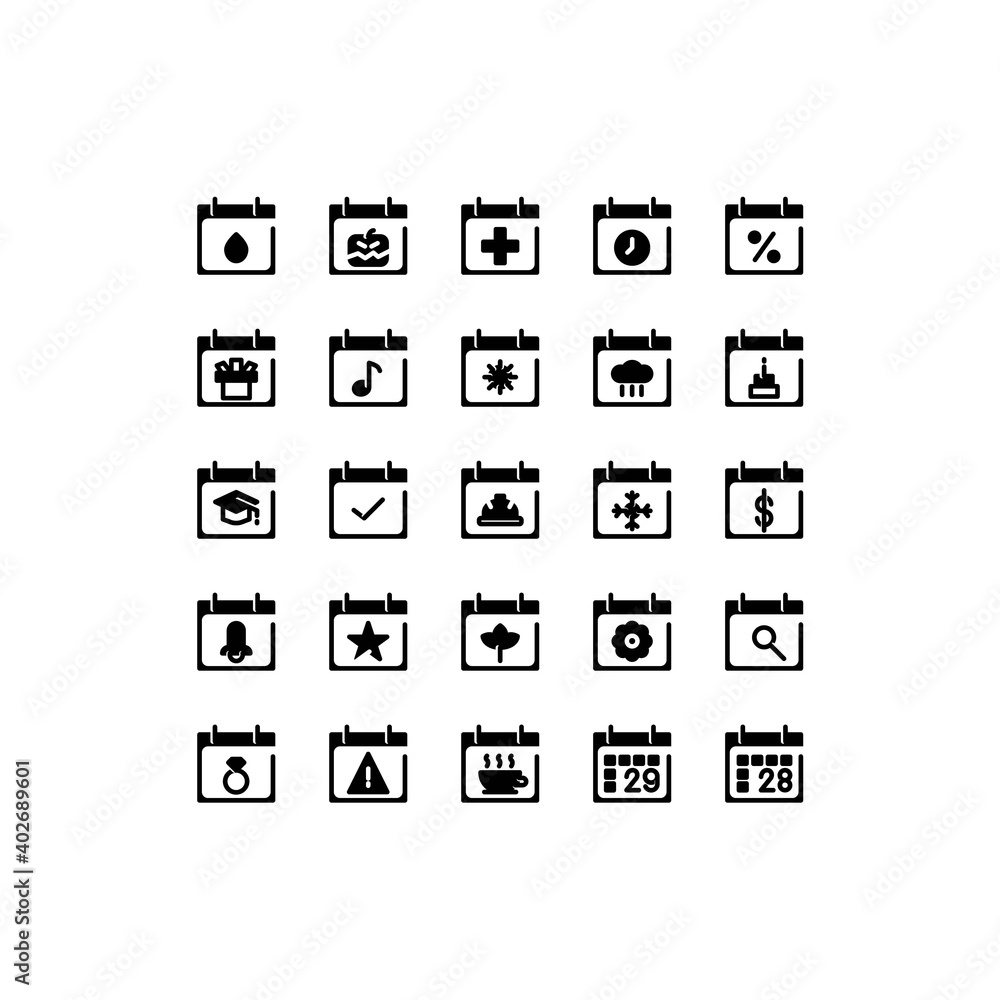 Calendar and date glyph line Icon. calendar and date vector illustration on white background Calendar and date glyph line Icon. calendar and date vector illustration on white background