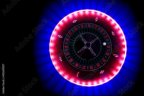 Roulette table close up at the Casino