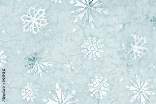 Blue snowflake background for winter or holiday backgrounds