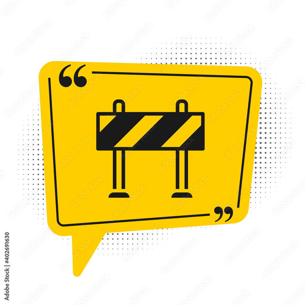Black Road barrier icon isolated on white background. Symbol of ...