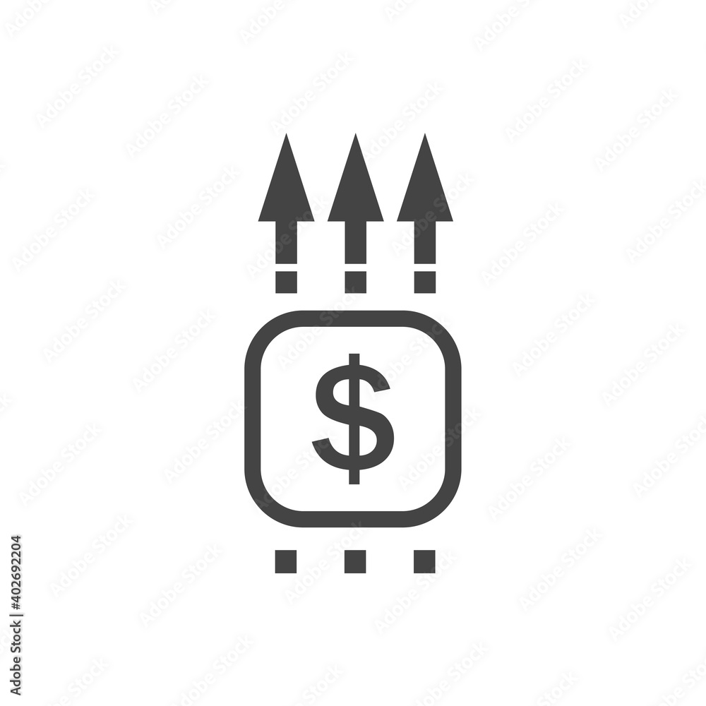 Obraz premium Income level growth vector icon on white isolated background.