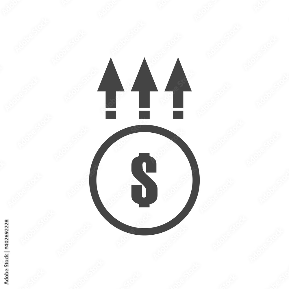 Income level growth vector icon on white isolated background on white isolated background. Income level growth vector icon on white isolated background on white isolated background.