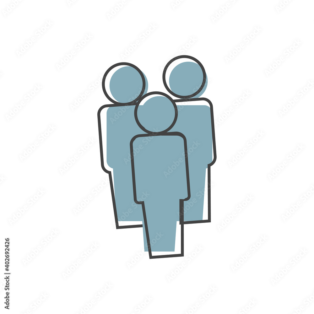Vector people icon. Crowd on cartoon style on white isolated background. Vector people icon. Crowd on cartoon style on white isolated background.
