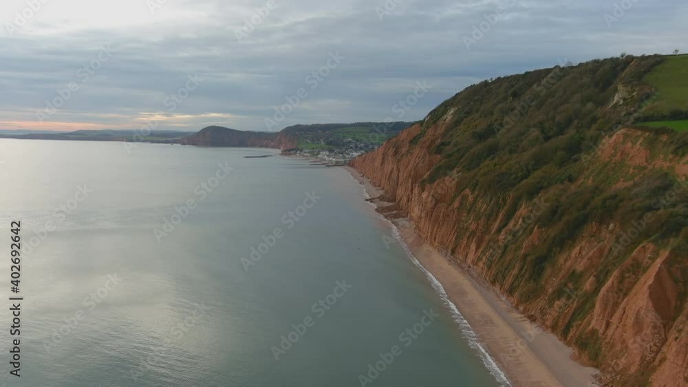 Cliffs near Sidmouth in Devon in England - Aerial Footage Cliffs near Sidmouth in Devon in England - Aerial Footage