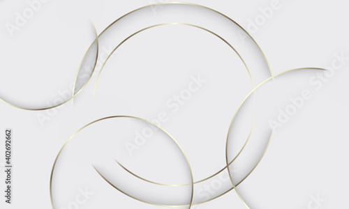 Gold circle lines on gray background.