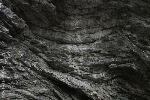 Rock, gray cave. photo