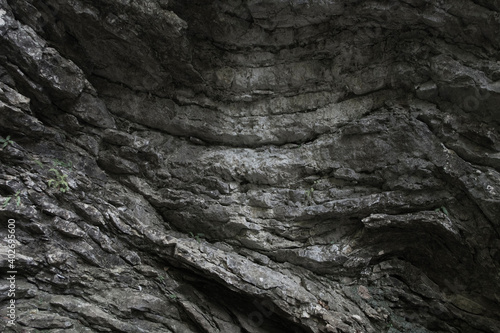 Rock, gray cave.