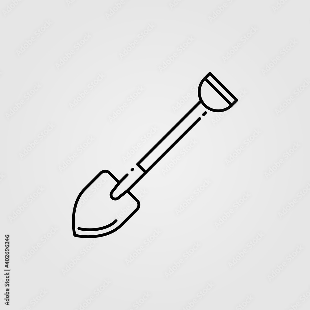 Shovel icon. Gardening concept, digging symbol. Web site page and mobile app design element. Shovel icon. Gardening concept, digging symbol. Web site page and mobile app design element.