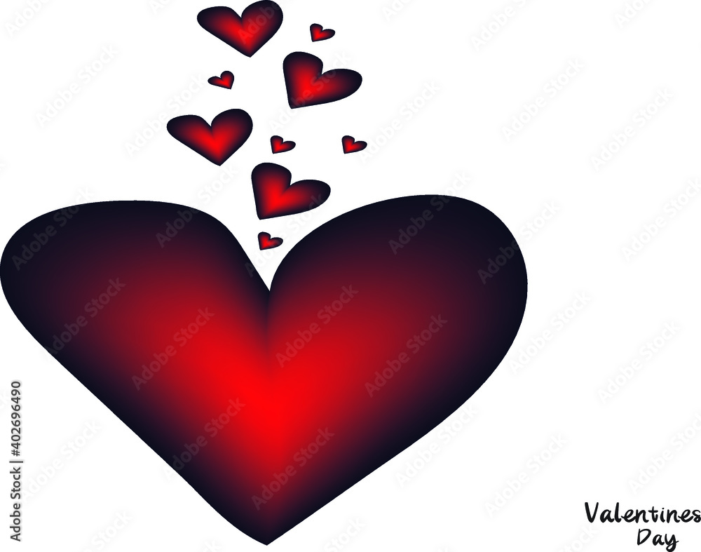 valentine card with hearts isolated on transparent background vector illustration