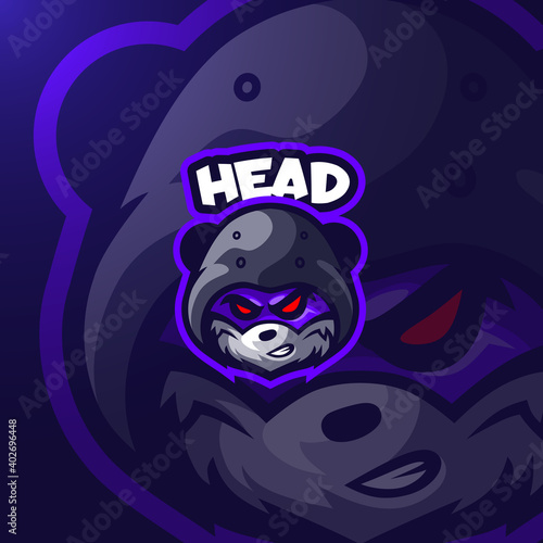 Fox head esport logo gaming mascot squad