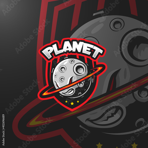 Planet logo esport illustration