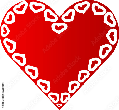 Vector illustration. Bright red heart on a white background.